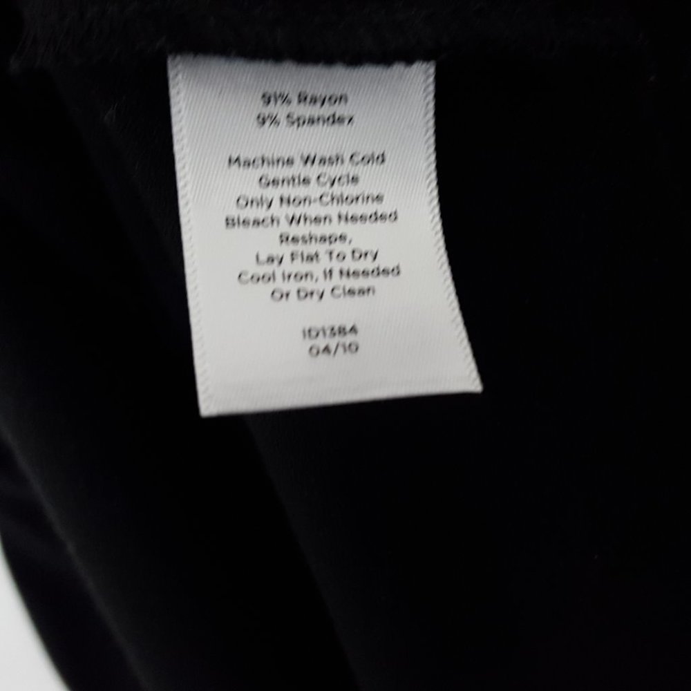 Talbots Solid Black Stretch Shift Dress Women's S… - image 3